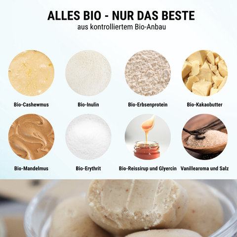 Vanilla Blast NomNoms (Protein-Bites) – bio, vegan mit Bio-Erythrit und Bio Erbsenprotein