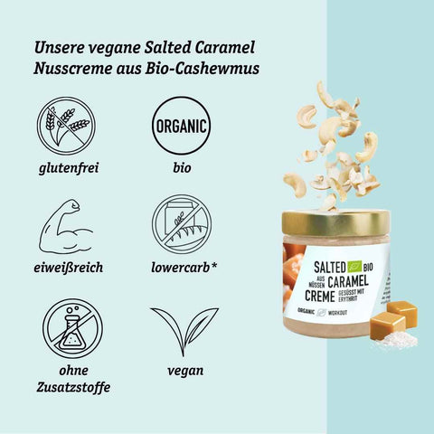 Salted Caramel Bio Nusscreme aus Cashew-Nüssen – vegan
