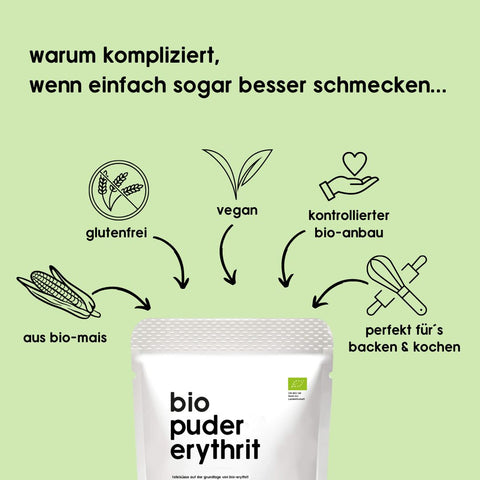 Bio Premium Puder-Erythrit – 190 g