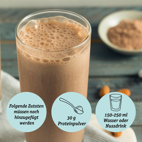 Bio Vegan Schoko Shake mit Protein aus Pflanzlichen Quellen