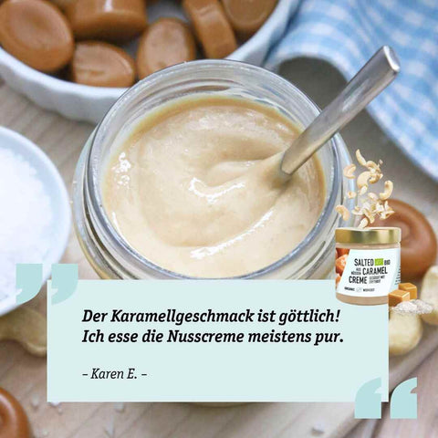 Salted Caramel Bio Nusscreme aus Cashew-Nüssen – vegan