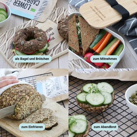 LOWER-CARB* BACKMISCHUNG – für Brötchen, Bagel & Brot-Alternative
