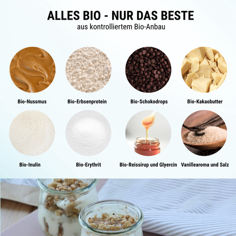 Cookie Dough Protein Crumble – bio, vegan mit Bio-Erythrit und Bio Erbsenprotein