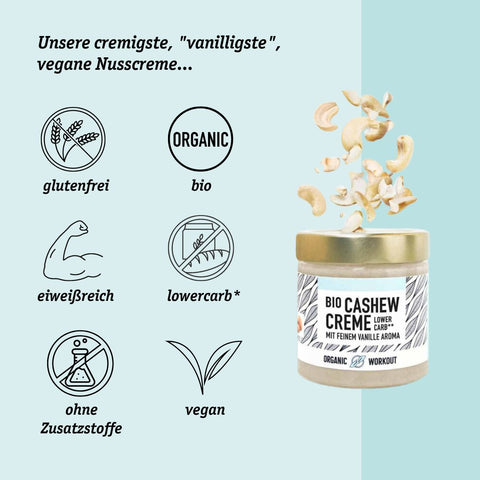 NEU 30 g Cremige Vegane Bio Cashewcreme mit feinem Vanillearoma