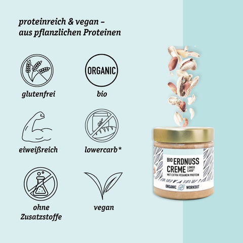 Bio Erdnusscreme mit veganem Protein