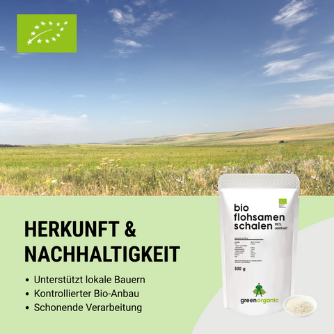 Bio Premium Flohsamenschalen 99% – 500 g