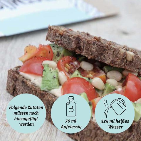 Vegane Bio Backmischung mit Gemüse, die proteinreiche, lower-carb* Brot-Alternative