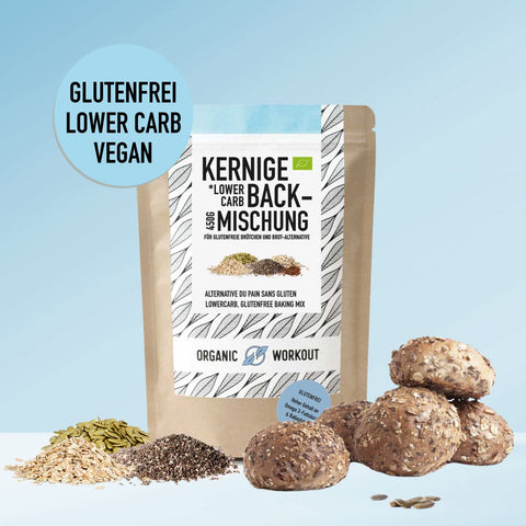 Bio Kernige Lower-Carb* Backmischung – glutenfrei, vegan, eiweiss- und ballaststoffreich