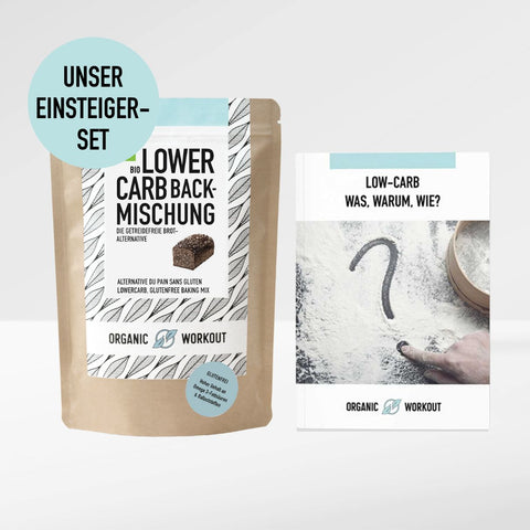 Low Carb-Einsteigerset: "Low-Carb – Was, Warum, Wie" Booklet + Bio Lower Carb Backmischung