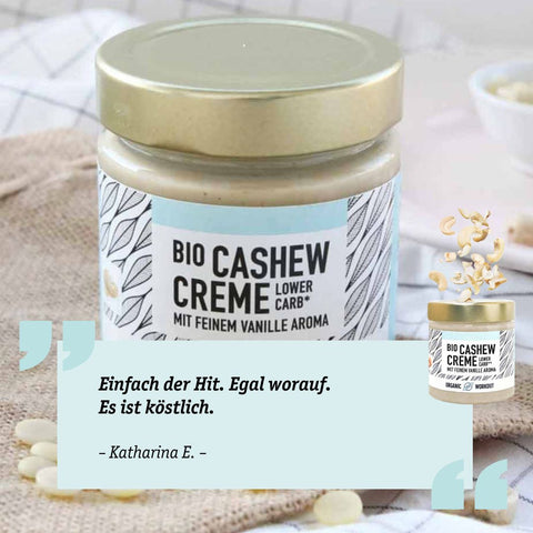 ABVERKAUFCremige Vegane Bio Cashewcreme mit feinem Vanillearoma