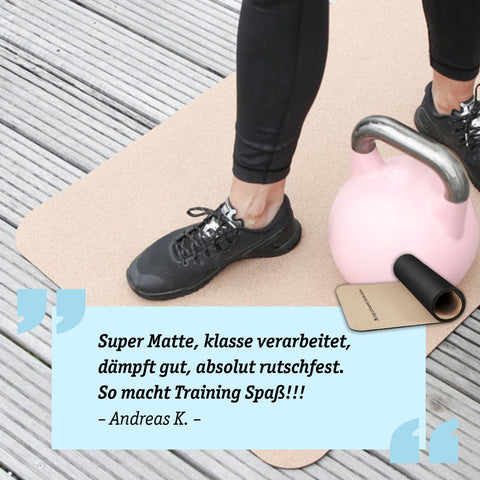 Ausverkauf Trainings-Matte mit Kork-Auflage