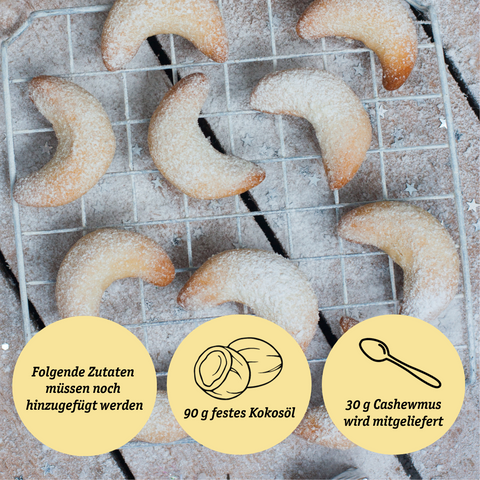 Lower-Carb Vanille Kipferl – Backmischung für Plätzchen - glutenfrei, bio