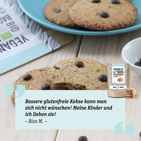 Bio Lower-Carb* Vegane Keks-Backmischung für glutenfreie Chocolate-Chip-Cookies