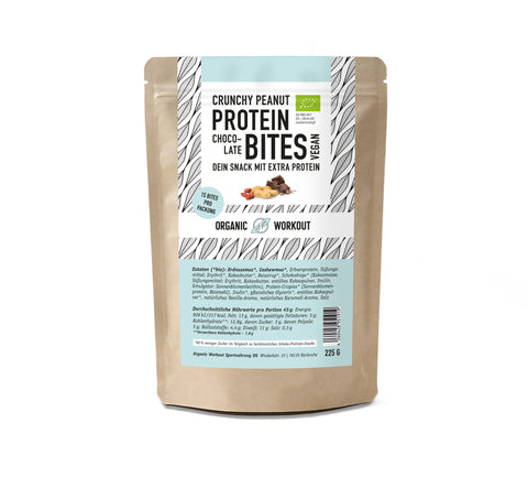 Crunchy Peanut Chocolate Bites – bio, vegan mit Extra Protein