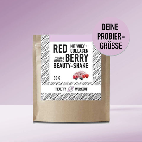 Probe Red Berry BEAUTY SHAKE mit Bio-Wheyprotein + Collagen + Vitamin C – 30 g