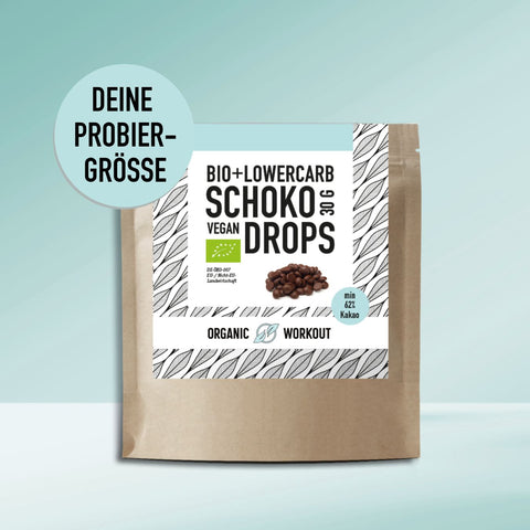 30 g Bio Schokodrops – lower-carb* & vegan, gesüsst mit Erythrit
