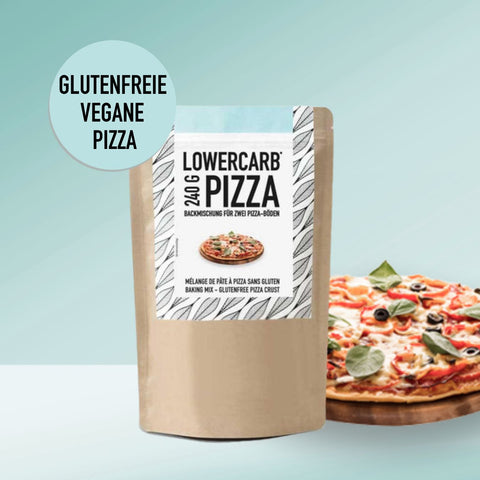 Lower-Carb* Pizza Backmischung für zwei glutenfreie, vegane Pizzaböden