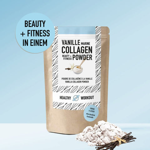 Vanille-Collagen Pulver gesüßt mit Bio-Erythrit - Beauty + Fitness