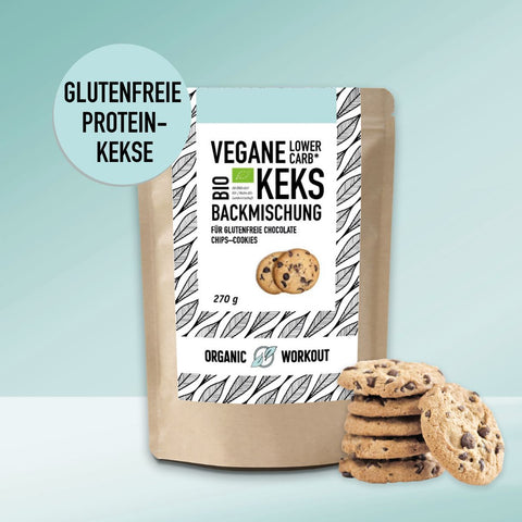 Bio Lower-Carb Vegane Keks-Backmischung für glutenfreie Chocolate-Chip-Cookies