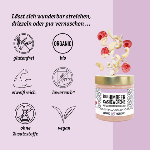 Limitierte Edition Bio Cashew-Himbeer-Creme