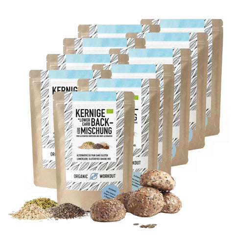 Bio Kernige Lower-Carb* Backmischung – glutenfrei, vegan, eiweiss- und ballaststoffreich