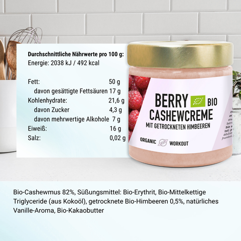 Limitierte Edition Bio Cashew-Himbeer-Creme
