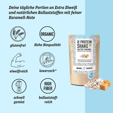 Bio Salted Caramel-Proteinpulver aus Wheyproteinkonzentrat