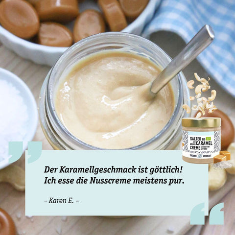 Salted Caramel Bio Nusscreme aus Cashew-Nüssen – vegan