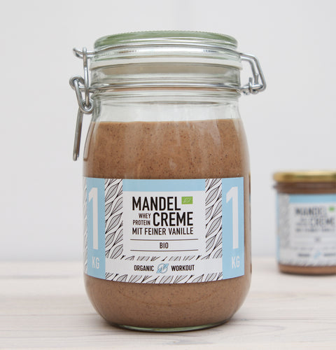 Bio Mandelcreme mit Whey-Protein + Vanille