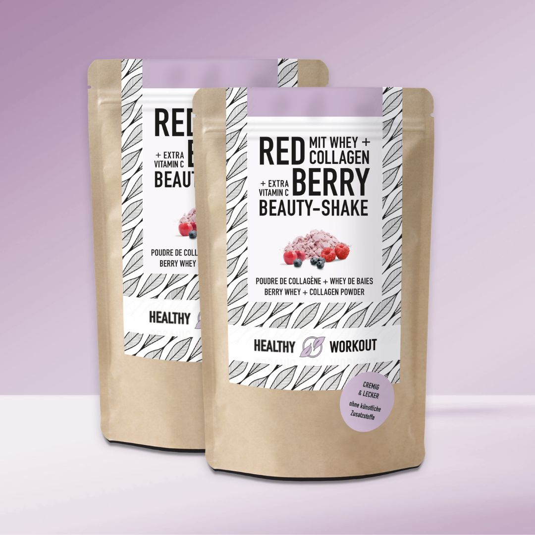 Red Berry BEAUTY SHAKE mit Bio-Wheyprotein + Collagen + Vitamin C