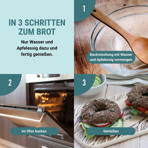 Vegane Bio Backmischung mit Gemüse, die proteinreiche, lower-carb* Brot-Alternative