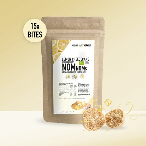 LIMITED EDITION Lemon Cheesecake NomNoms (Protein-Bites) – bio, vegan mit Bio-Erythrit und Bio Erbsenprotein