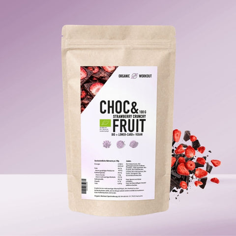 Bio Chocolate & Fruits Crunch Strawberry - Lower Sugar, vegan & glutenfrei