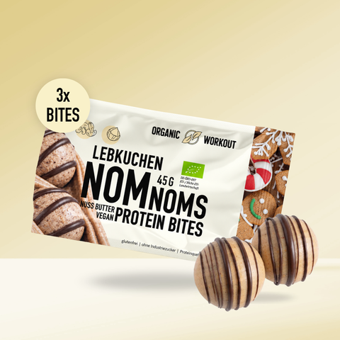 Lebkuchen NomNom Protein Bites – bio, vegan mit Extra pflanzlichem Protein