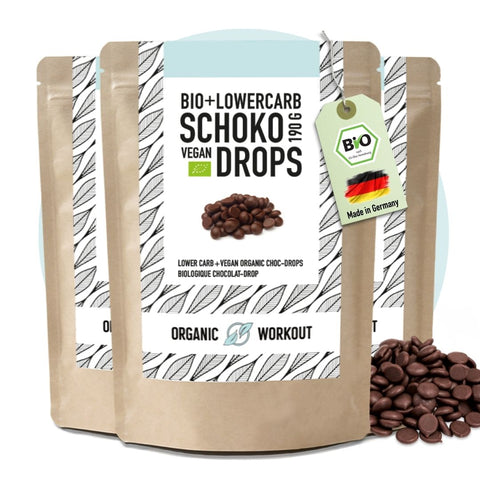 Bio Schokodrops – lower-carb* & vegan, gesüsst mit Erythrit