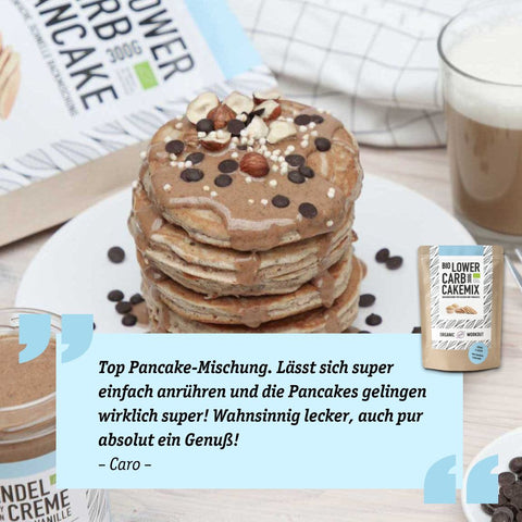Bio Lower-Carb Vanille PanCake-Mix für Kuchen, Muffins & Pancakes