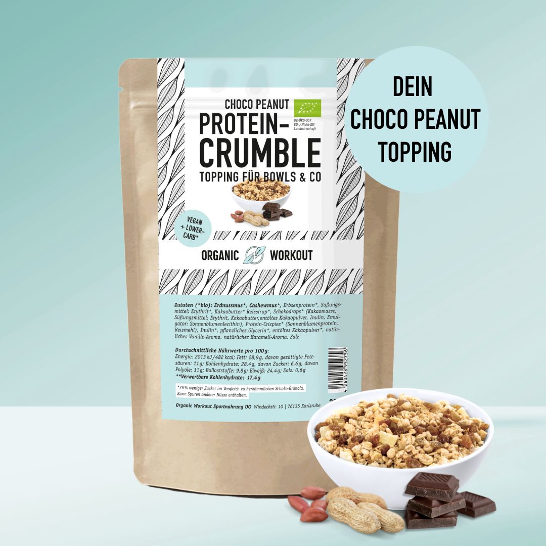 Choco Peanut Protein Crumble – bio, vegan mit Extra Protein – Organic ...