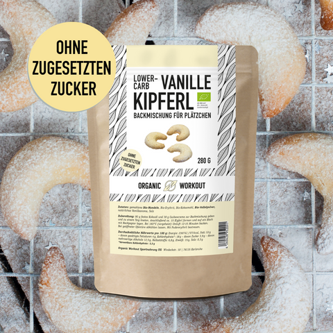 Lower-Carb Vanille Kipferl – Backmischung für Plätzchen - glutenfrei, bio