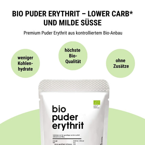 Bio Premium Puder-Erythrit – 190 g