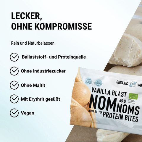 Vanilla Blast NomNoms (Protein-Bites) – bio, vegan mit Bio-Erythrit und Bio Erbsenprotein