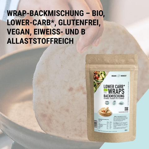 WRAPS LOWER-CARB* BACKMISCHUNG – glutenfrei, vegan, bio, Sauerteig, für Wraps & Fladenbrot