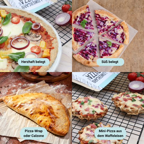 Lower-Carb* Pizza Backmischung für zwei glutenfreie, vegane Pizzaböden