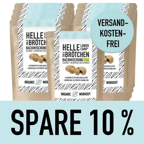 HELLE LOWER-CARB* BRÖTCHEN BACKMISCHUNG – glutenfrei, vegan, bio, Sauerteig, für Brötchen & Brot-Alternative