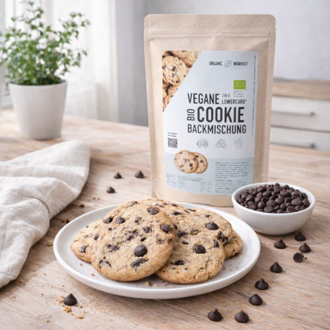 Bio Lower-Carb* vegane Keks-Backmischung für glutenfreie Chocolate-Chip-Cookies