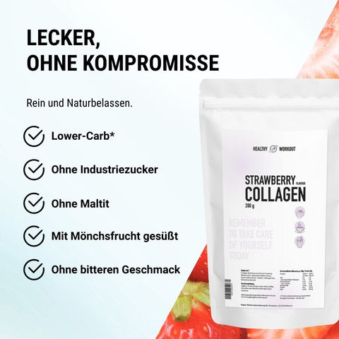 Kennenlern Bundle Vanille & Strawberry Flavour Collagen Pulver gesüßt mit Mönchsfruchtextrakt