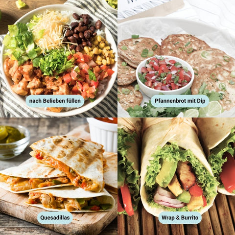 WRAPS LOWER-CARB* BACKMISCHUNG – glutenfrei, vegan, bio, Sauerteig, für Wraps & Fladenbrot