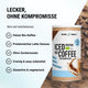 Bio Iced Coffee Protein Pulver Nachfüll-Pack von Organic Workout neben einem Glas Iced Coffee