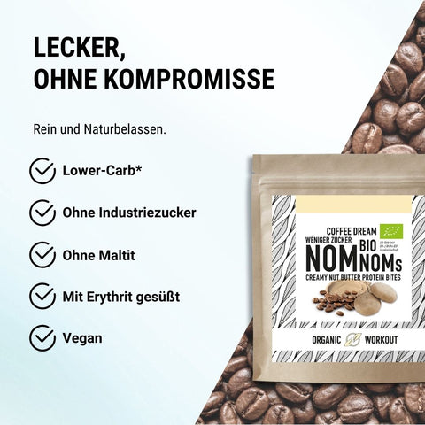Coffee Dream NomNoms - Protein Bites – Bio, vegan mit Bio-Erythrit und Bio-Erbsenprotein