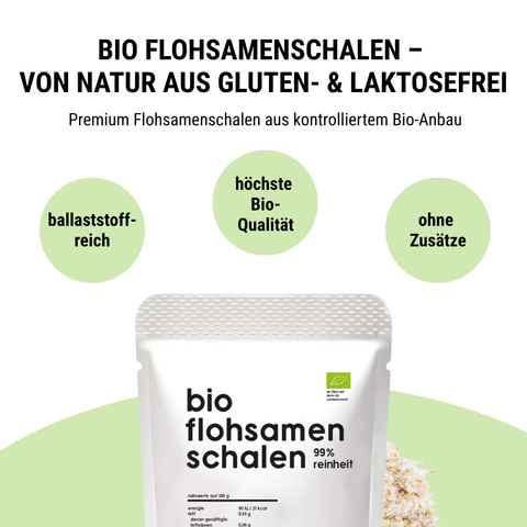 Bio Premium Flohsamenschalen 99% – 500 g