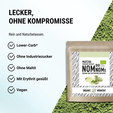 Matcha NomNoms - Protein Bites – Bio, vegan mit Bio-Erythrit und Bio-Erbsenprotein